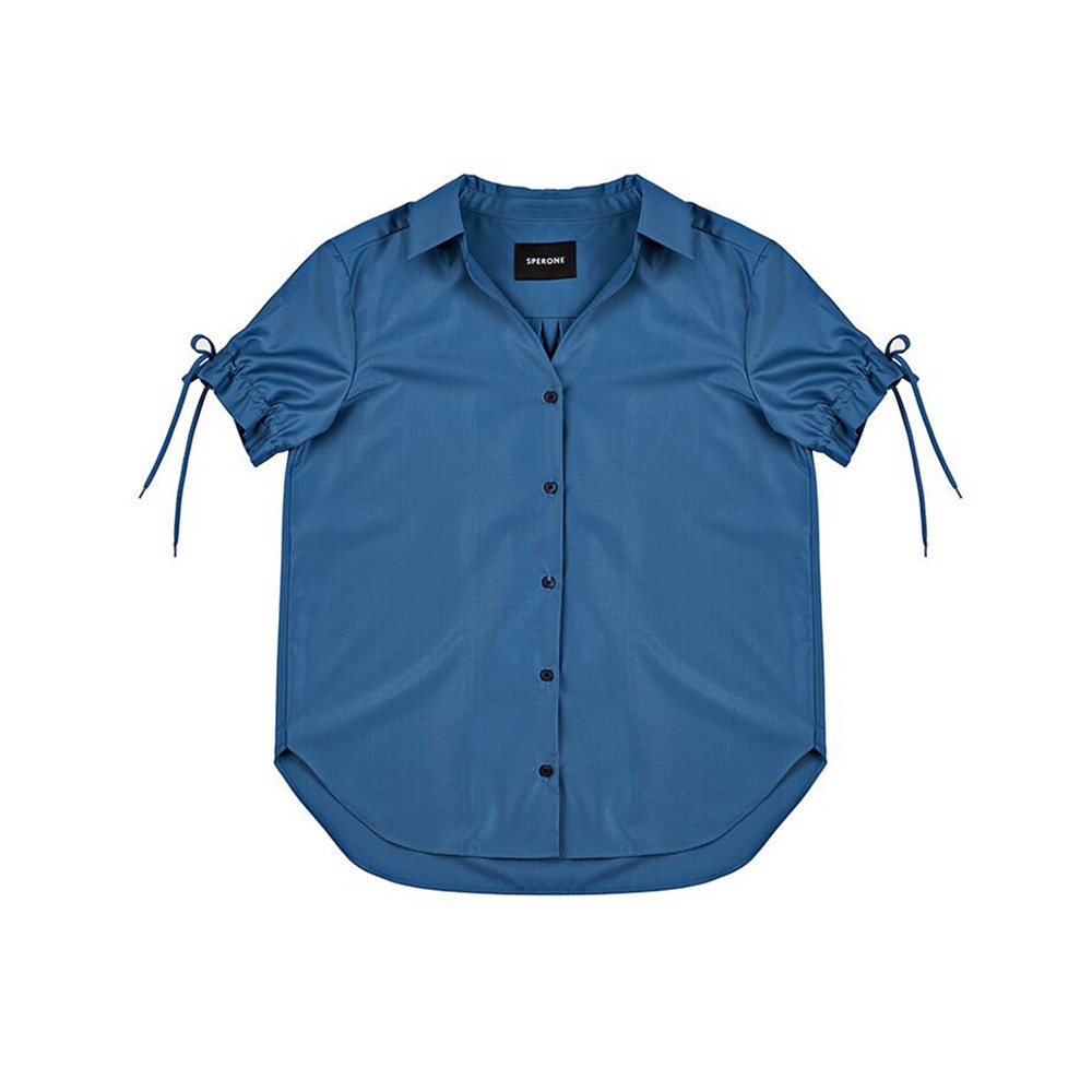 SPERONE 오픈 라인 카라 셔츠 (블루)